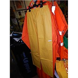 RAIN GEAR - ADULT PANTS - YELLOW-ELASTIC WAIST -XL RETAIL $25 - BUY NOW IN HOUSE - $10 EA SET