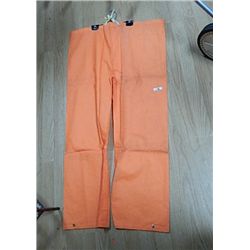 RAIN GEAR - ADULT PANTS - ORANGE - DRAWER STRING WAIST - L - RETAIL $25 - BUY NOW IN HOUSE - $10 EA 