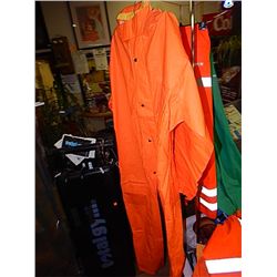 RAIN GEAR - JUMP SUIT -NEON ORANGE -  SIZE 52 BLUE BIRD - RETAIL $100 - BUY NOW IN HOUSE - $35 EA SE