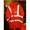 Image 1 : RAIN GEAR - ADULT COAT - REFECTIVE STRIPS - NEON ORANGE - XL - NO POCKETS - RETAIL $50 - BUY NOW IN 