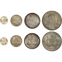 1910 Australian KEDVII Silver Type Set PCGS Graded