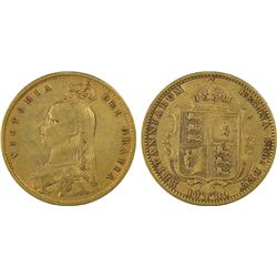 1889 Sydney Mint QV Shield Half Sovereign PCGS VF 35
