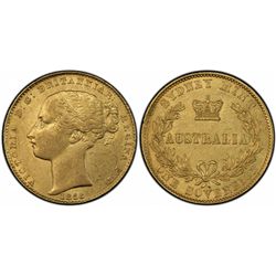 1856 Sydney Mint QV Type I Sovereign PCGS AU 53