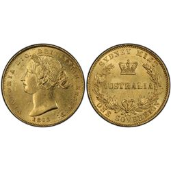 1862 Sydney Mint QV Type II Sovereign PCGS MS 62
