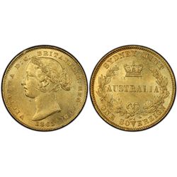 1863 Sydney Mint QV Type II Sovereign PCGS MS 61