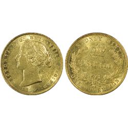 1864 Sydney Mint QV Type II Sovereign PCGS AU 58