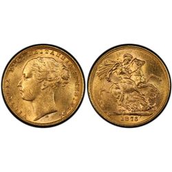1876 Melbourne Mint QV St George Sovereign PCGS MS 62