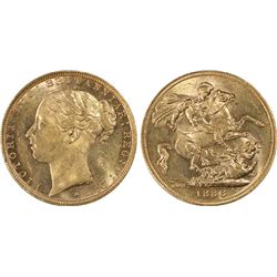 1886 Melbourne Mint QV St George Sovereign PCGS MS 62
