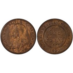 1920 Australian KGV Penny PCGS AU 58