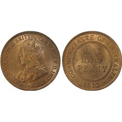 1912-H Australian KGV Half Penny PCGS MS 64+ RD