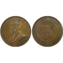 1914-H Australian KGV Half Penny PCGS MS 65 BN