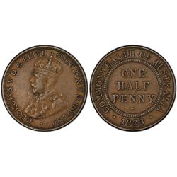 1923 Australian KGV Half Penny PCGS XF 40