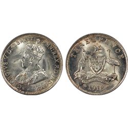 1918-M Australian KGV Threepence PCGS MS 64