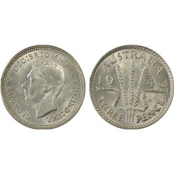 1940 Australian KGVI Threepence PCGS MS 62
