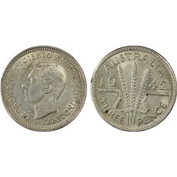 1942 Australian KGVI Threepence PCGS MS 63