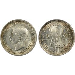 1947 Australian KGVI Threepence PCGS MS 63