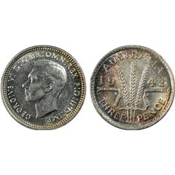 1948 Australian KGVI Threepence PCGS MS 62