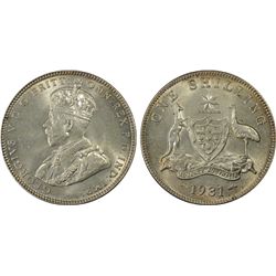 1931 Australian KGV Shilling PCGS MS 64