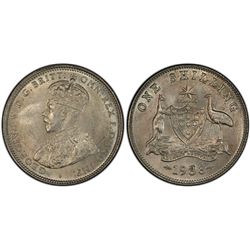 1933 Australian KGV Shilling PCGS MS 63