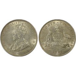 1911 Australian KGV Florin PCGS MS 62