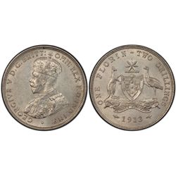 1913 Australian KGV Florin PCGS AU 55