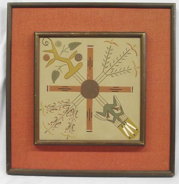 Navajo Sand Painting Four Sacred Plants by Lee