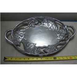 Aluminum  Handled Oval Tray