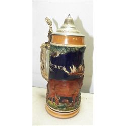 German Beer Stein with Pewter lid