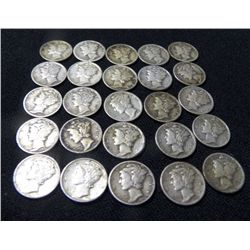 25 Silver Mercury Dimes