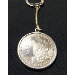 1921 Silver Dollar in Harrah's Club Key Bezel