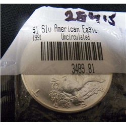 1991 Uncirculated $1.00 American Silver Eagle