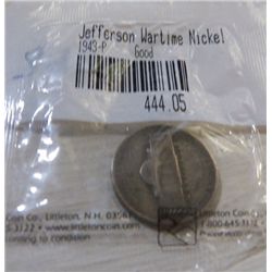 1943 Jefferson Wartime Nickel Good Condition
