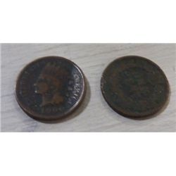 2 Indian Head Pennies