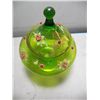 Image 2 : Stemmed Green Glass Bowl