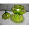 Image 3 : Stemmed Green Glass Bowl