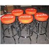 Image 1 : "Enjoy Coca-Cola”, (5) Coca-Cola bar stools.