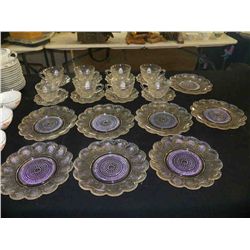 8-Place Pressed Glass Sandwich Set