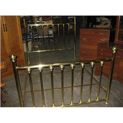 Brass bed. headboard, footboard, and frame.