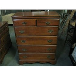 Six drawer chest.  Dark brown.