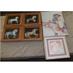 6-Framed Pictures Carousel Horses