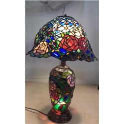 Floral Leaded Glass Lamp