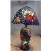 Image 1 : Floral Leaded Glass Lamp