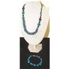 Image 1 : Turquoise & Pyrite Necklace & Bracelet