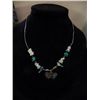 Image 1 : Silver Strand & Turquoise Necklace