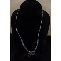 Silver Strand & Turquoise Necklace