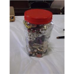 Quart Size Jar of Costume Jewelry