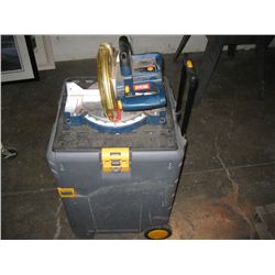 Roybi portable shop saw W/storage cabinet.