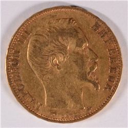 1856 FRANCE 20 FRANCS GOLD, AU