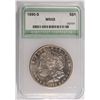 Image 1 : 1890-S MORGAN SILVER DOLLAR, NTC MS-65 WHITE!