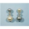 Image 1 : A pair of unusual pearl and diamond "vice ver...